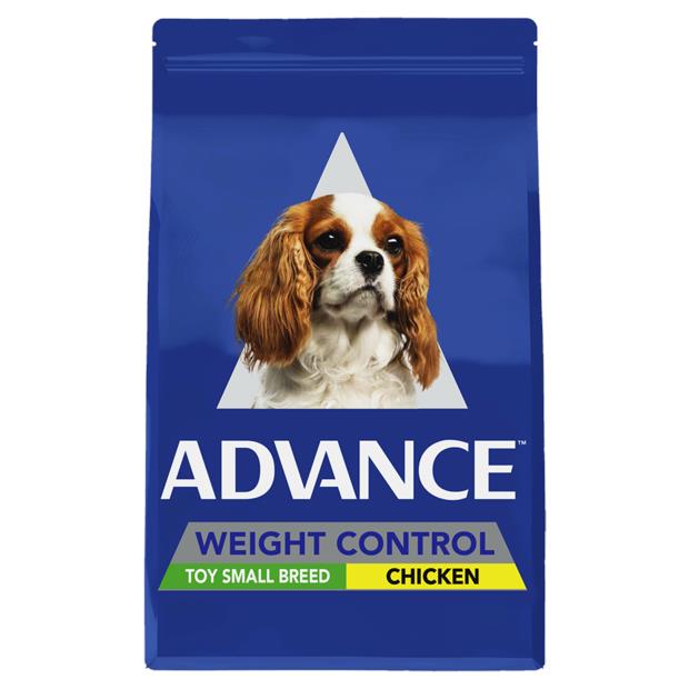 Advance Adult Toy Small Breed Weight Control Dry Dog Food Chicken 2x 2.5kg