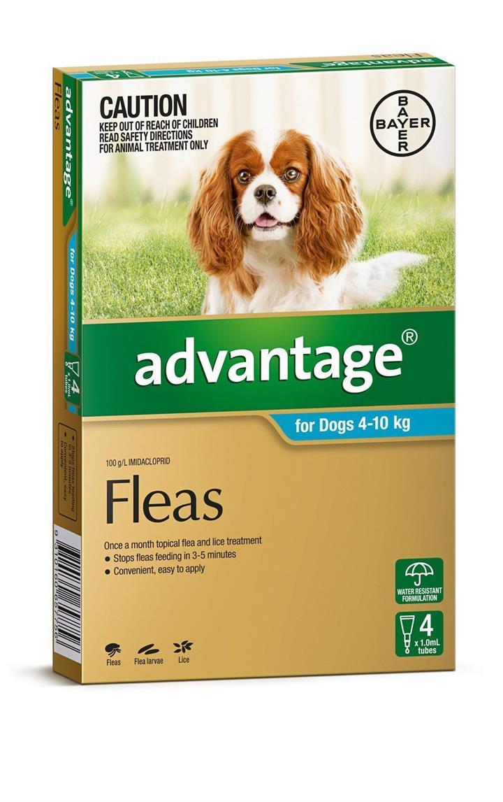 Advantage Spot-On Flea Control Treatment for Dogs 4-10kg - 4 Pack