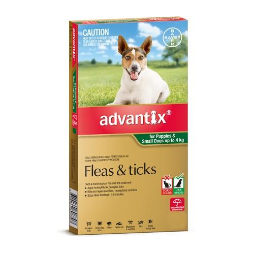 Advantix Puppies and Small Under 4kg Green 3 pack
