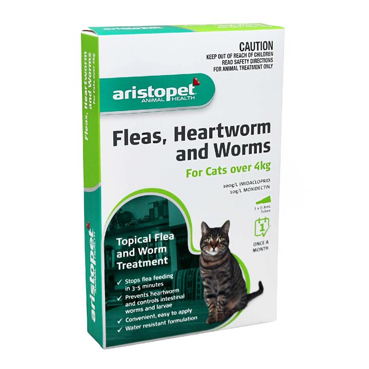 Aristopet Spot-on Flea, Heartworm & All-Wormer - Cats over 4kg 6-pack