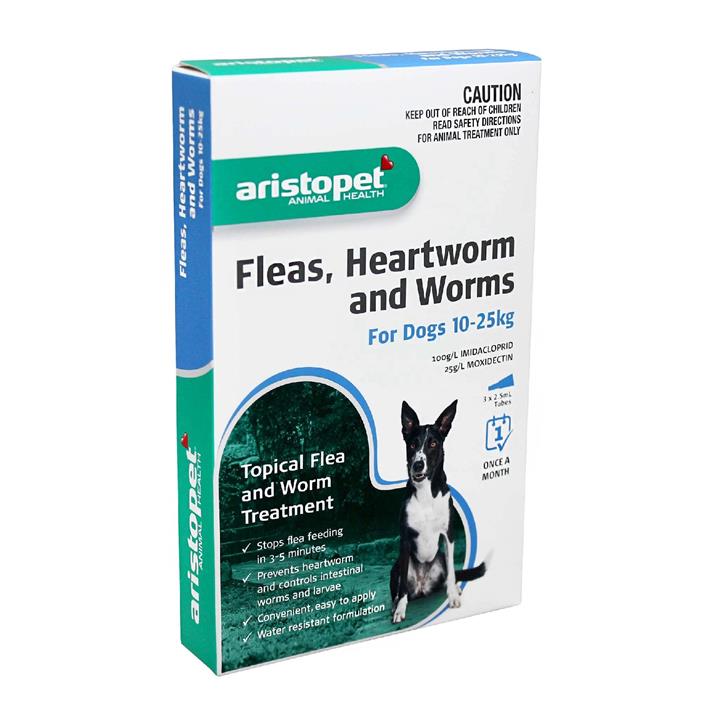 Aristopet Spot-on Flea, Heartworm & All-Wormer - Dogs 10-25kg 3-pack