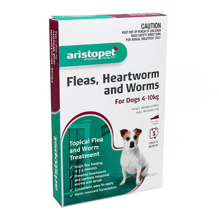 Aristopet Spot-on Flea, Heartworm & All-Wormer - Dogs 4-10kg 3-pack