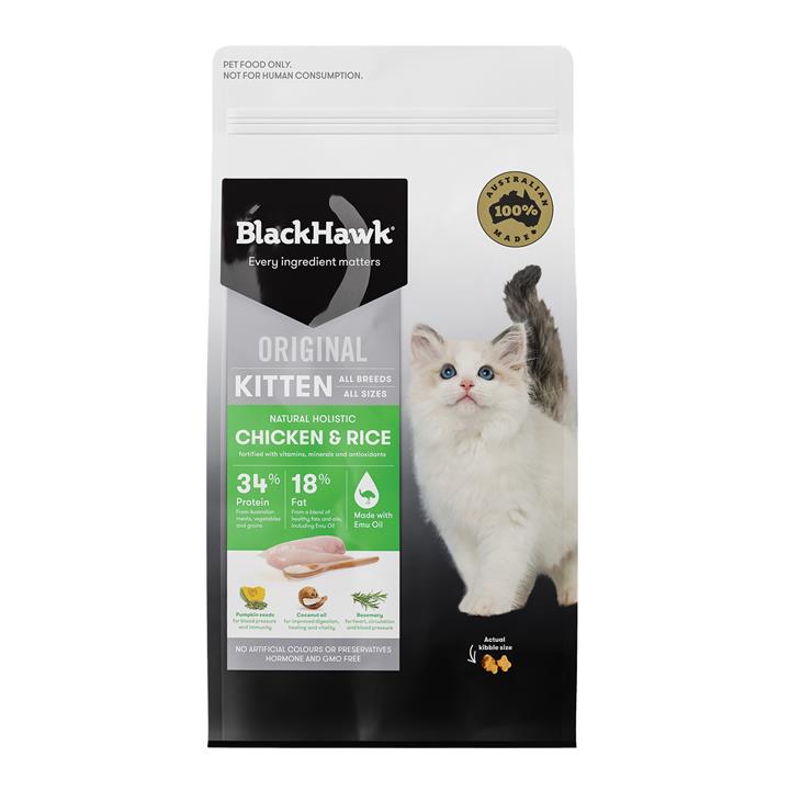 Black Hawk Original Chicken & Rice Dry Kitten Food 3kg