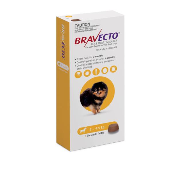 Bravecto Very Small Dog Yellow 2 X 2 Pack