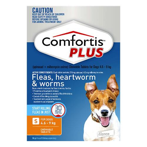 Comfortis Plus for Dogs Orange Small 4.6-9kg 6 Chews