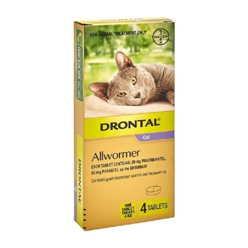 Drontal Cat Allwormer 4kg 4 pack
