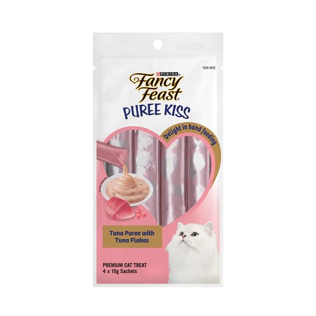 Fancy Feast Puree Kiss Tuna Puree With Tuna Flakes Treats 3 X 4 X 10g