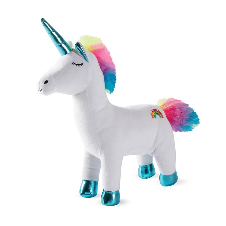 Fringe Studio Over The Moon Rainbow Unicorn Plush Squeaker Dog Toy