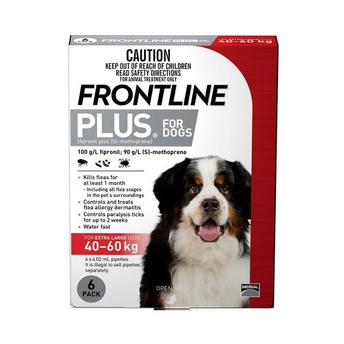 Frontline Plus Extra Large 40-60kg Red 6 pack