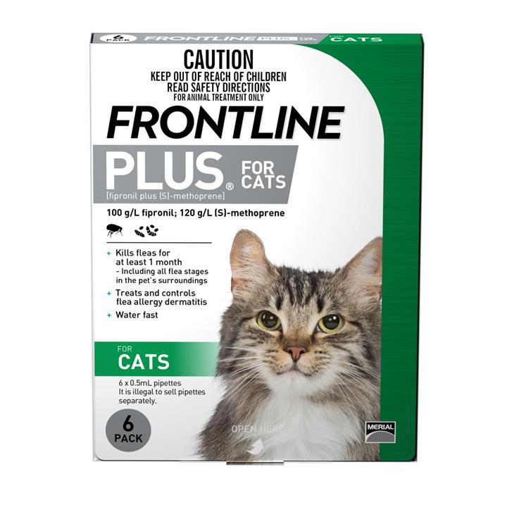Frontline Plus Flea and Lice Control for Cats 6 Pack