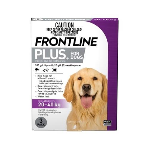 Frontline Plus Large 20-40kg Purple 3 pack