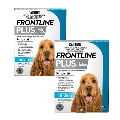 Frontline Plus Medium 10-20kg Blue 12 pack