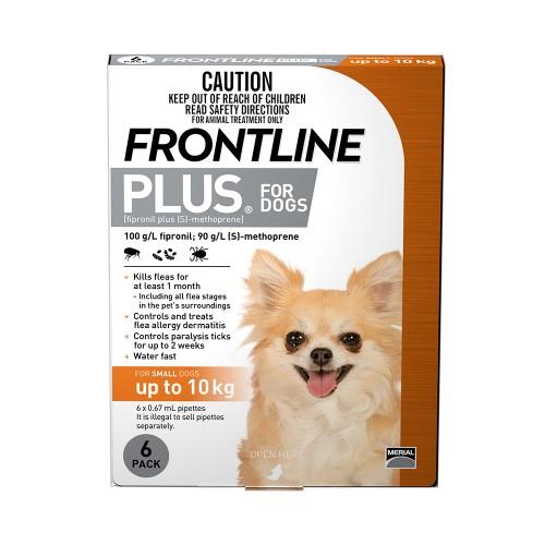 Frontline Plus Small Under 10kg Orange 6 pack