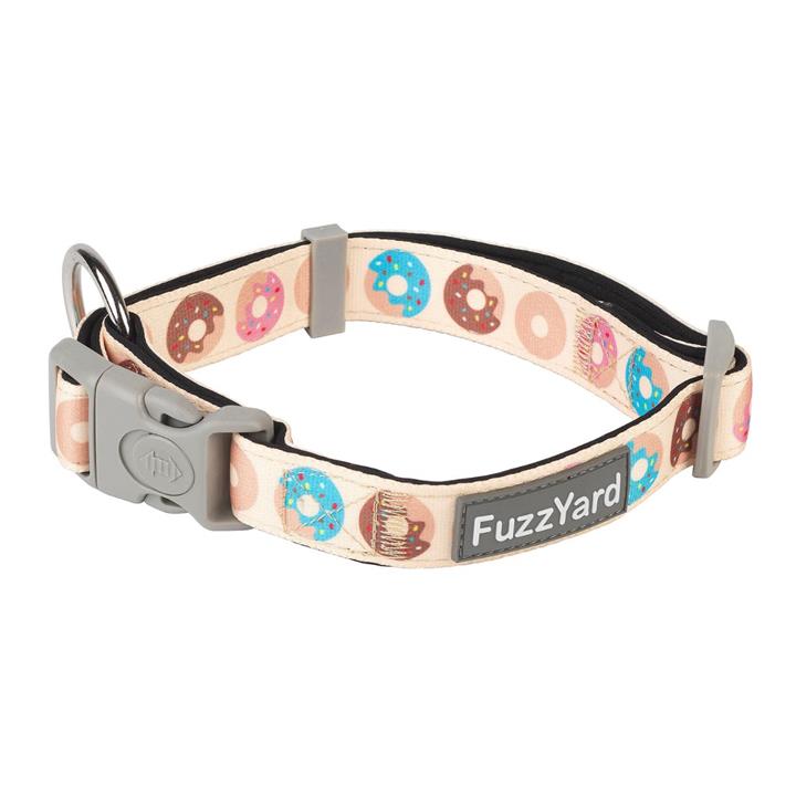 FuzzYard Go Nuts Cream Dog Collar Large