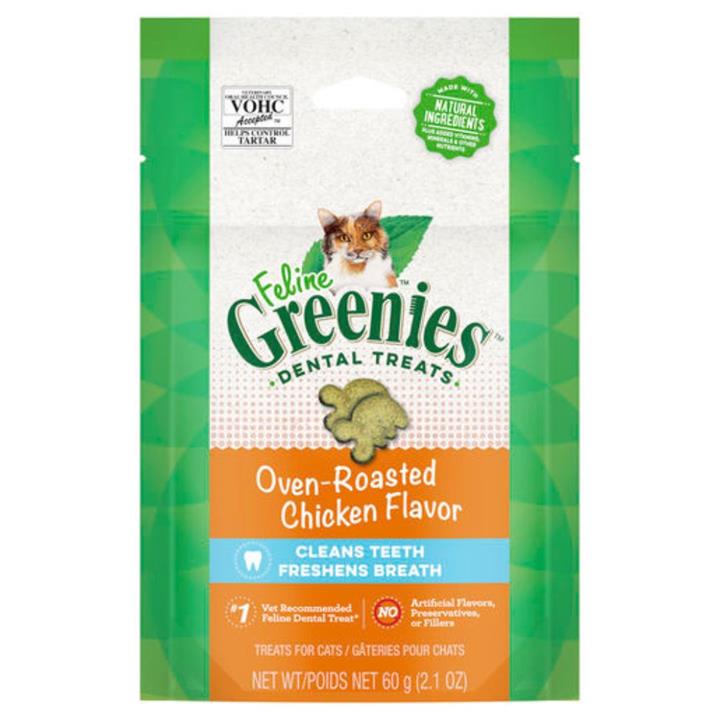 Greenies Feline Dental Treats Oven Roasted Chicken Flavour 60g