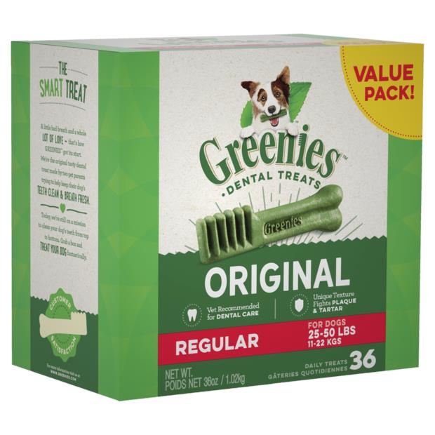 Greenies Original Regular Dog Dental Treats 36 Pieces 1kg