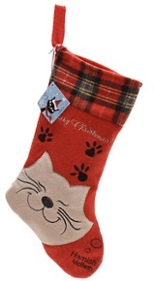 Hamish McBeth Felt Christmas Stocking with Applique Cat Motif