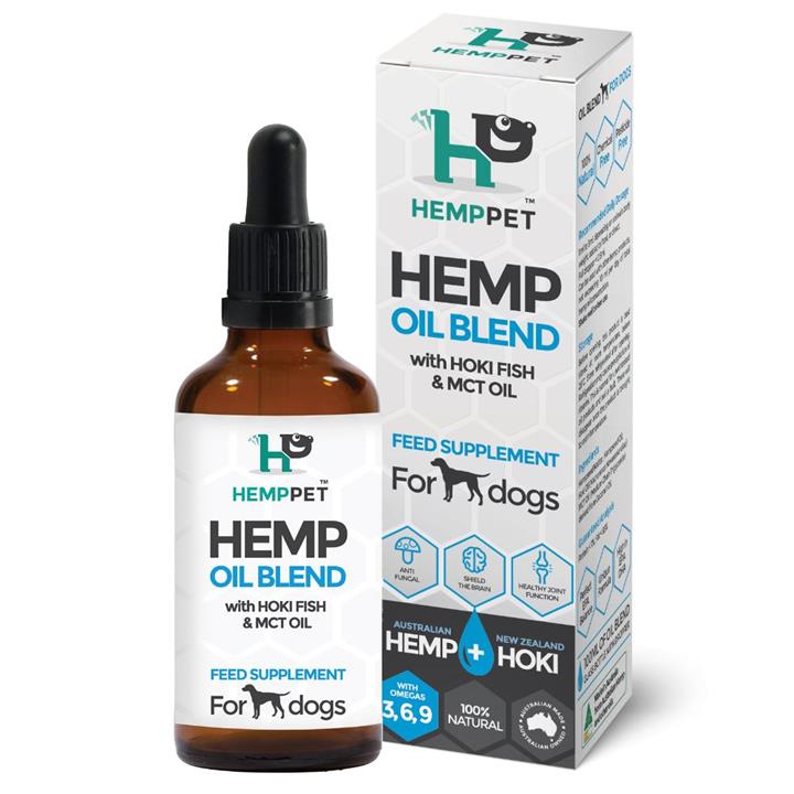 HempPet Hemp Oil Blend with Hoki Fish & MCT Oil Feed Supplement for Dogs 100ml