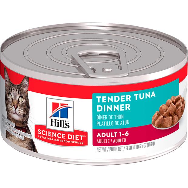 Hills Feline Adult Tender Tuna Dinner Cans 24 X 156g