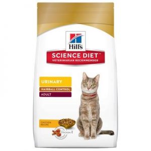 Hill's Science Diet Urinary Hairball Control Dry Cat Food Chicken Recipe Adult 3.17g