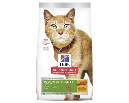 Hill's Science Diet Youthful Vitality Senior Dry Cat Food Chicken & Rice Recipe Adult 7+ 1.36kg