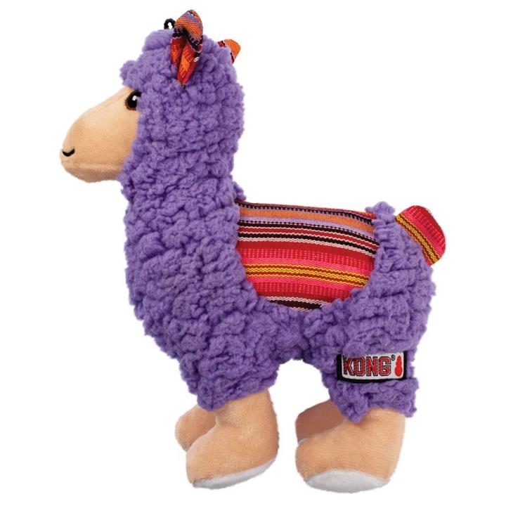 KONG Sherps Plush Multi-textured Squeaker Dog Toy - Llama