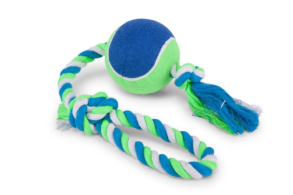 Kazoo Twisted Rope Sling Tennis Ball Dog Toy Large