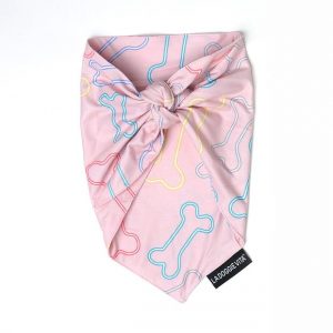La Doggie Vita Bandana Neon Bone Pink Small
