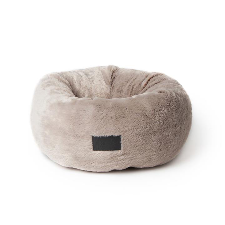 La Doggie Vita Donut Plush Taupe Fleck Pet Bed Medium
