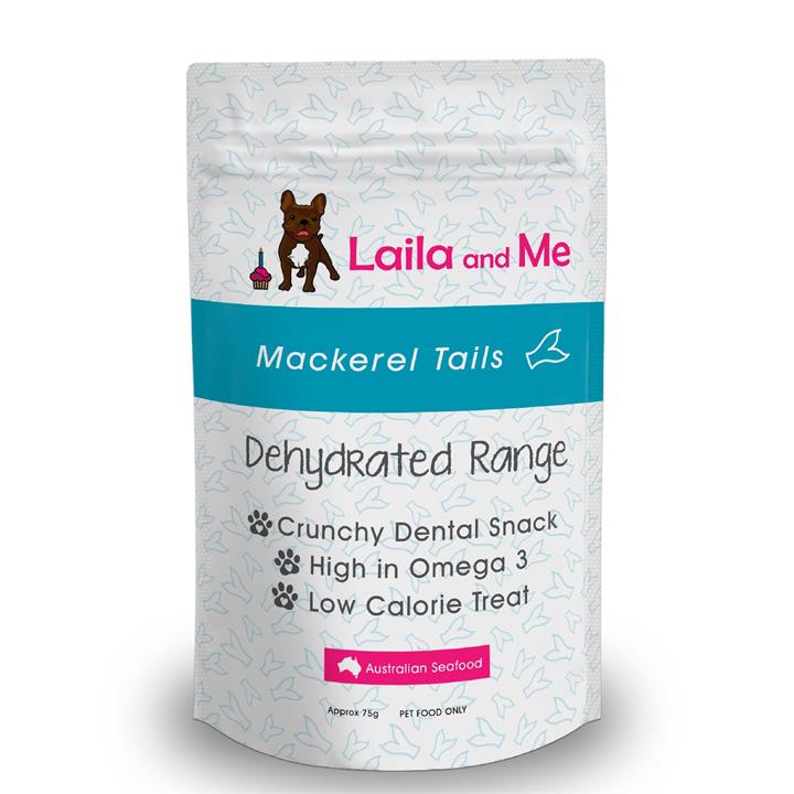 Laila & Me Dehydrated Australian Mackeral Tails Cat & Dog Treats 80g