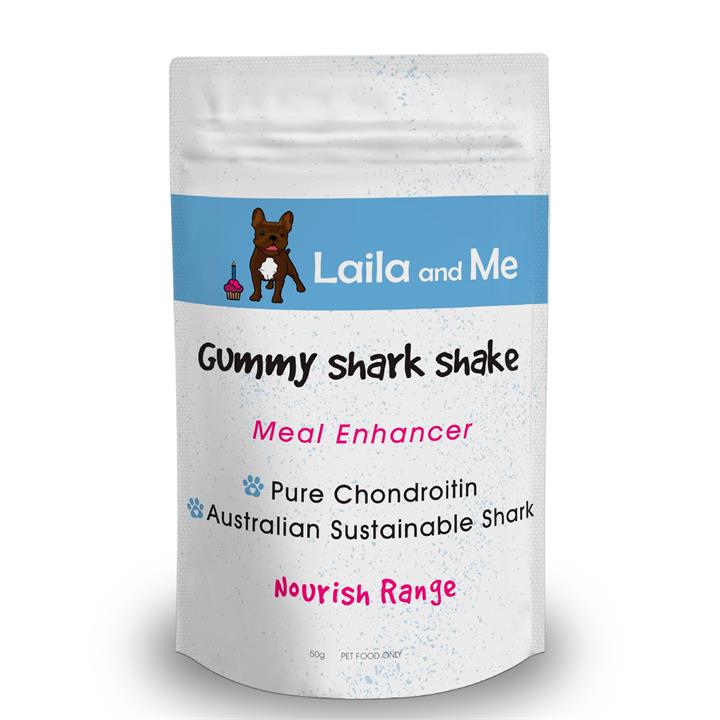 Laila & Me Gummy Shark Shake Powdered Meal Enhancer for Dogs 50g