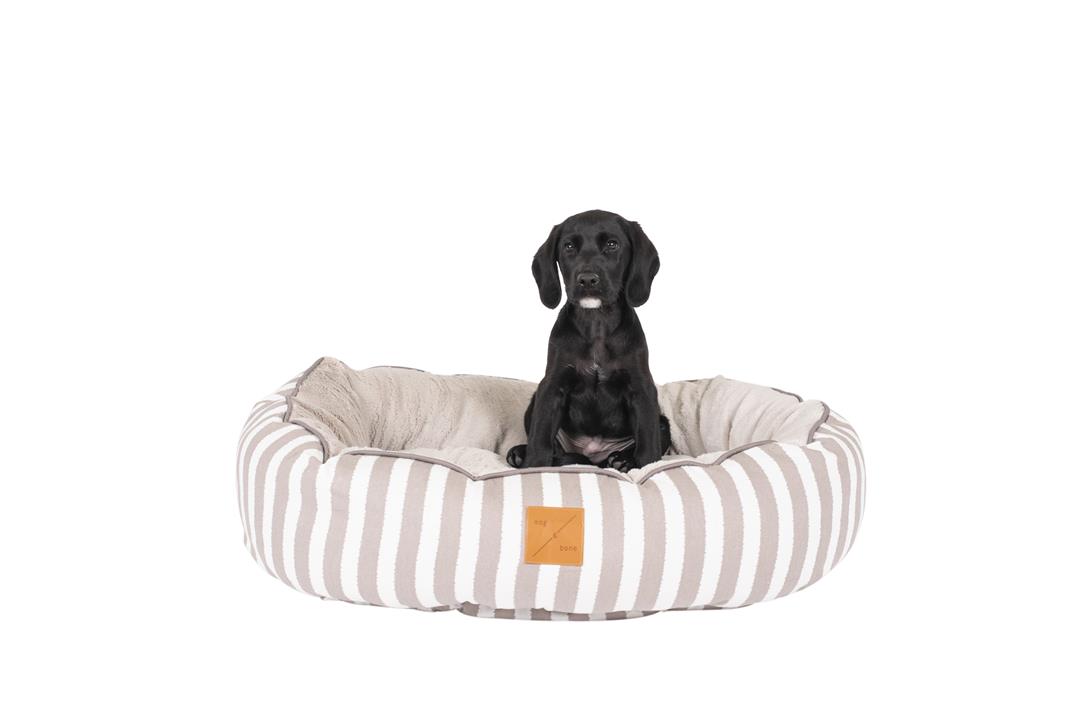 Mog & Bone 4 Seasons Circular Dog Bed Latte Hamptons