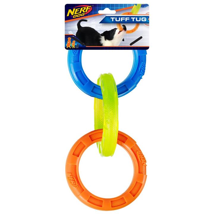 Nerf TPR 3 Ring Tug Dog Toy 29cm