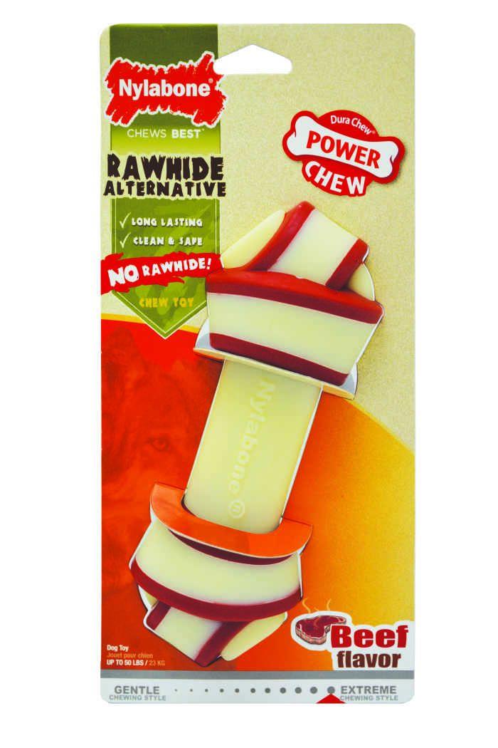 Nylabone Dog Chew Power Alternative Rawhide Knot Beef Giant
