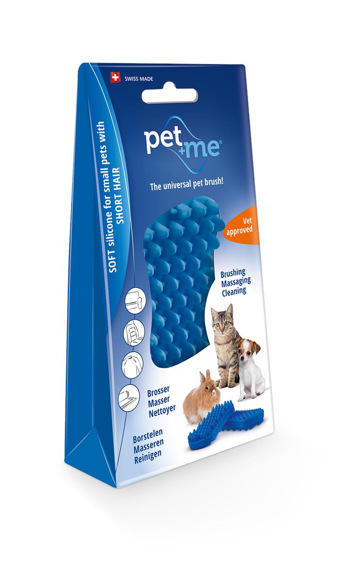 Pet & Me Silicone Brush Small Animal Short Hair Blue