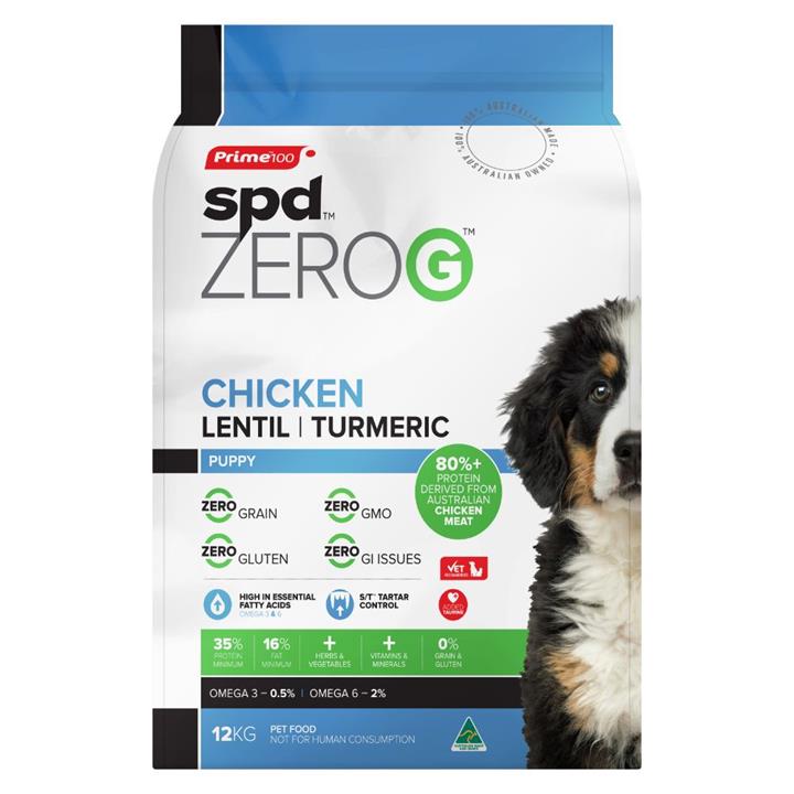 Prime100 ZeroG SPD Chicken Lentil & Turmeric Puppy Dry Dog Food 12kg