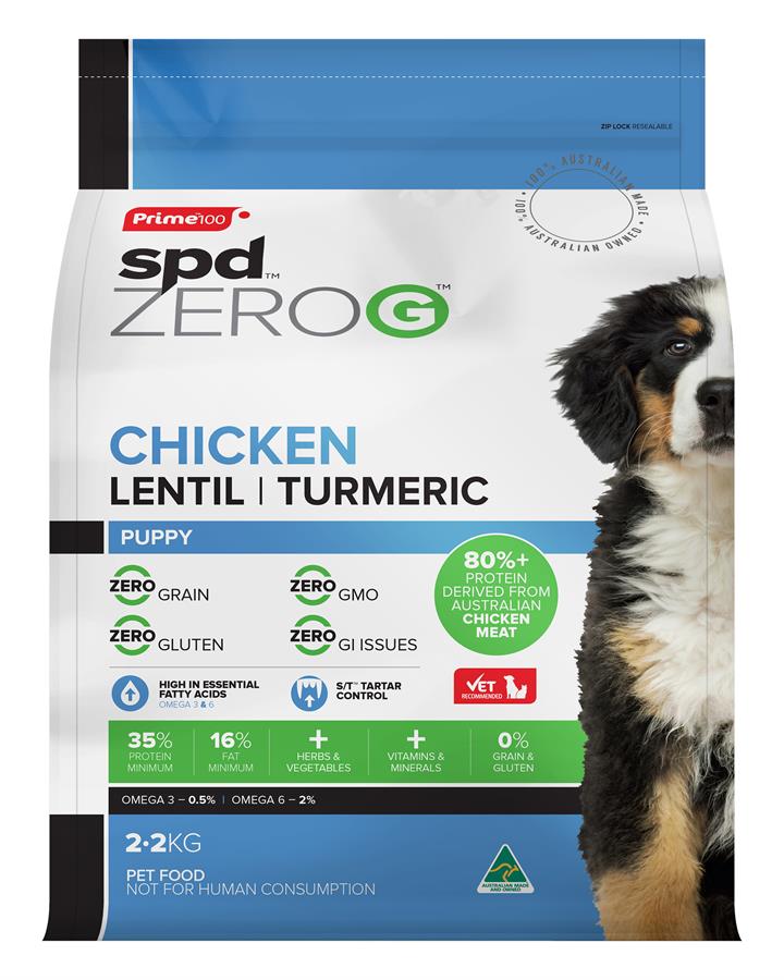 Prime100 ZeroG SPD Chicken Lentil & Turmeric Puppy Dry Dog Food 2.2kg