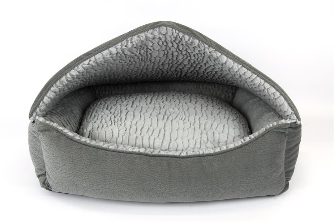 T & S Canopy Plush Grey Pet Bed
