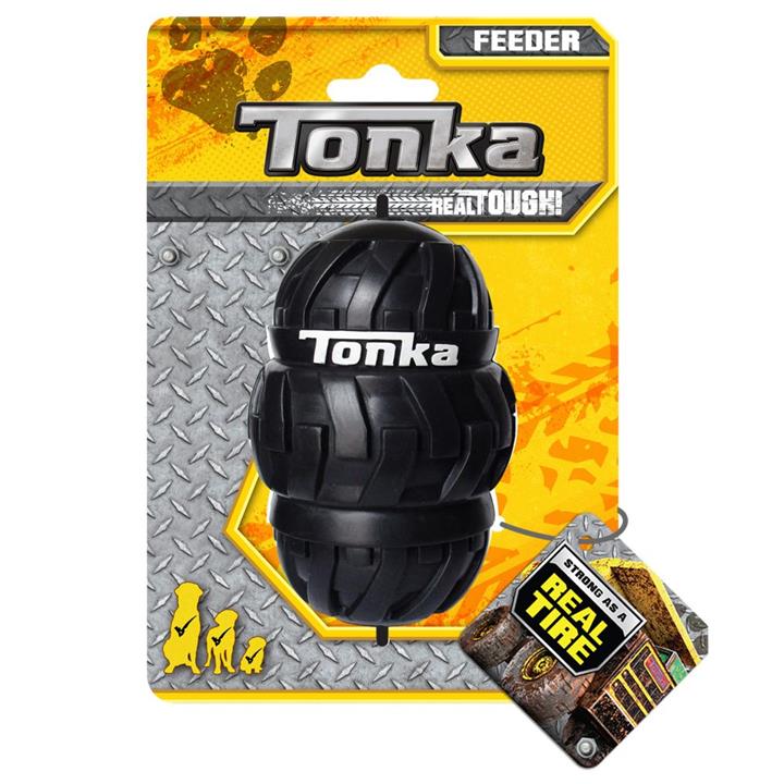 Tonka Tri Stack Tread Interactive Feeder Dog Toy Black 12.5cm