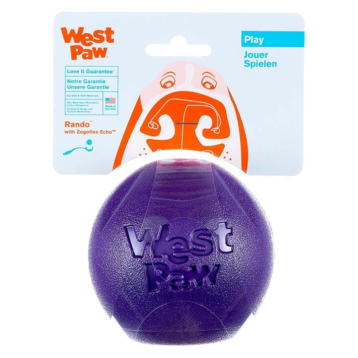 West Paw Rando Bouncing Floating Ball Dog Toy - Purple Eggplant