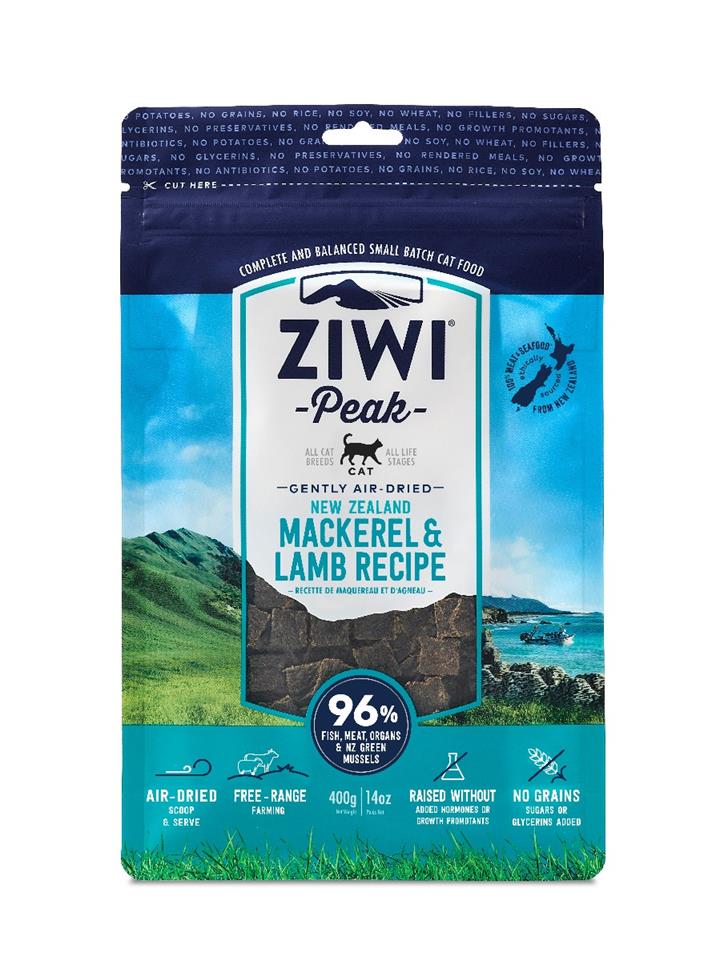ZiwiPeak Air Dried Cat Food Mackerel & Lamb 400g