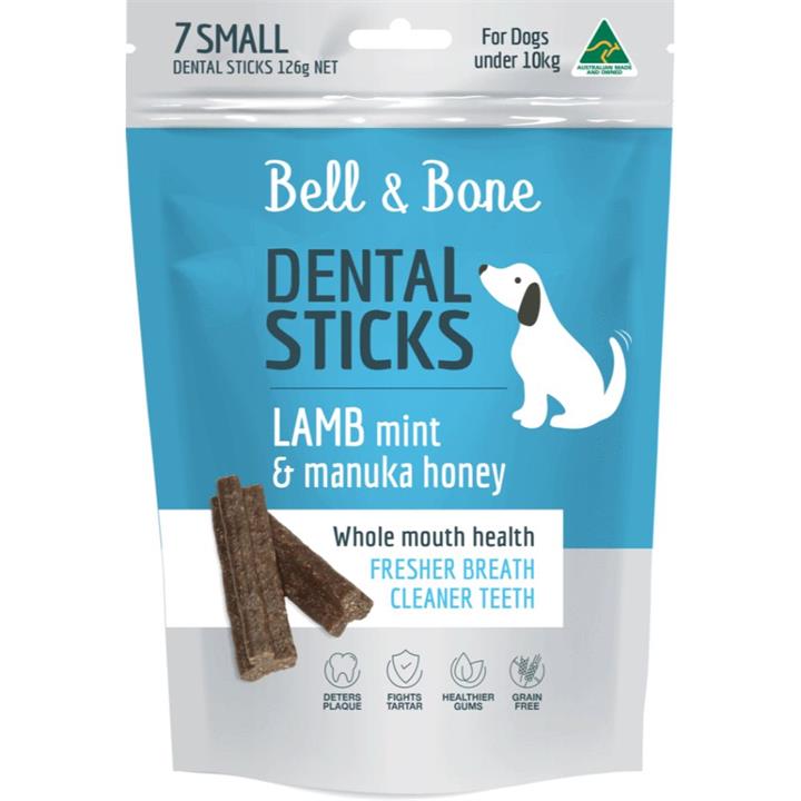 Bell & Bone Dental Sticks Dog Treat Lamb & Manuka Honey Small