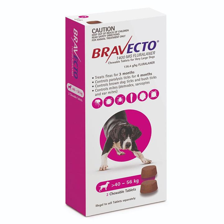 Bravecto Chew Very Large Dog Purple 40 - 56kg 2 Pack