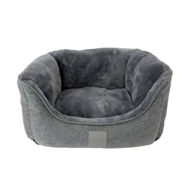 T & S Sorrento Lux Grey Dog Bed Medium