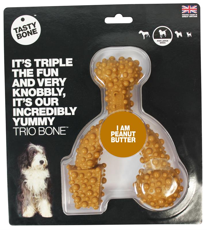 Tasty Bone Nylon Trio Peanut Butter Dog Chew