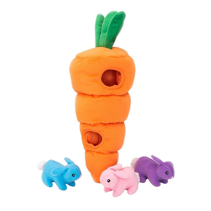 Zippy Paws Zippy Burrow Interactive Dog Toy - Easter Carrot