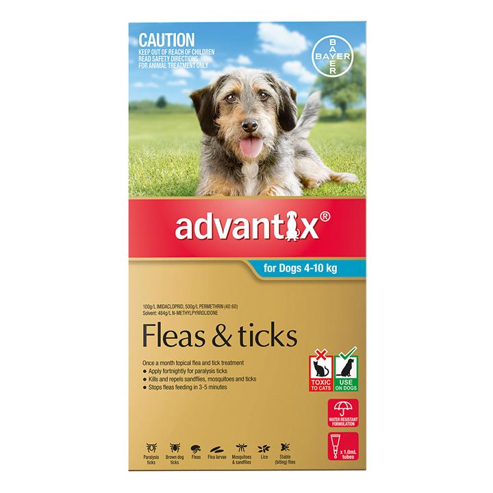 Advantix For Medium Dogs 4 To 10kg (Aqua) 6 Pack