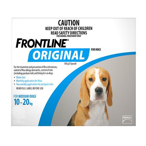 Frontline Original For Medium Dogs 10-20kg (Blue) 4 Pipettes