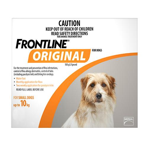 Frontline Original For Small Dogs Up To 10kgs (Orange) 4 Pipettes