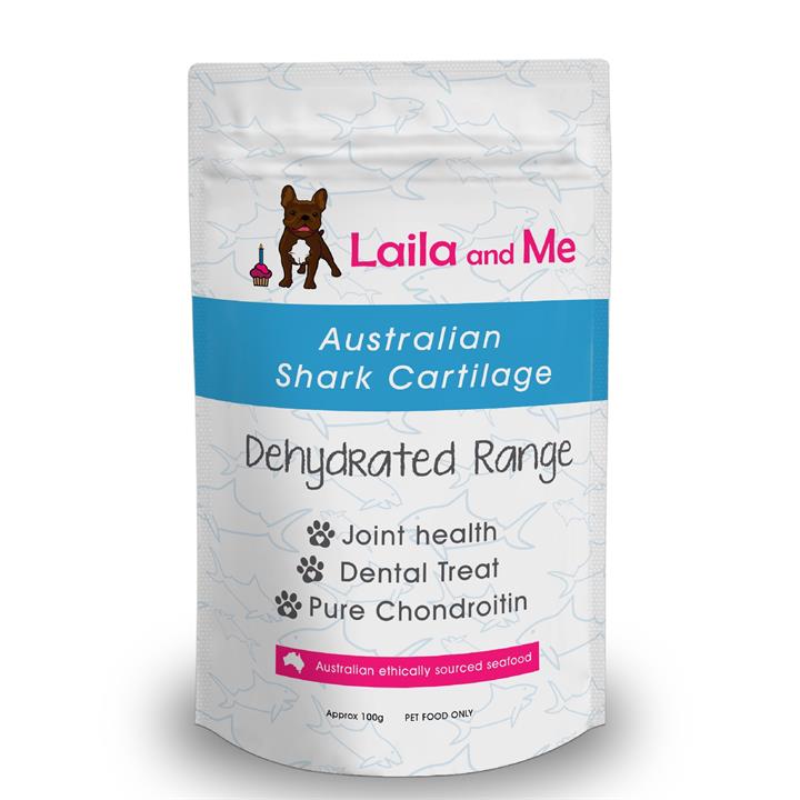 Laila & Me Dehydrated Australian Shark Cartliege - Crunchy Dog Treats 80g